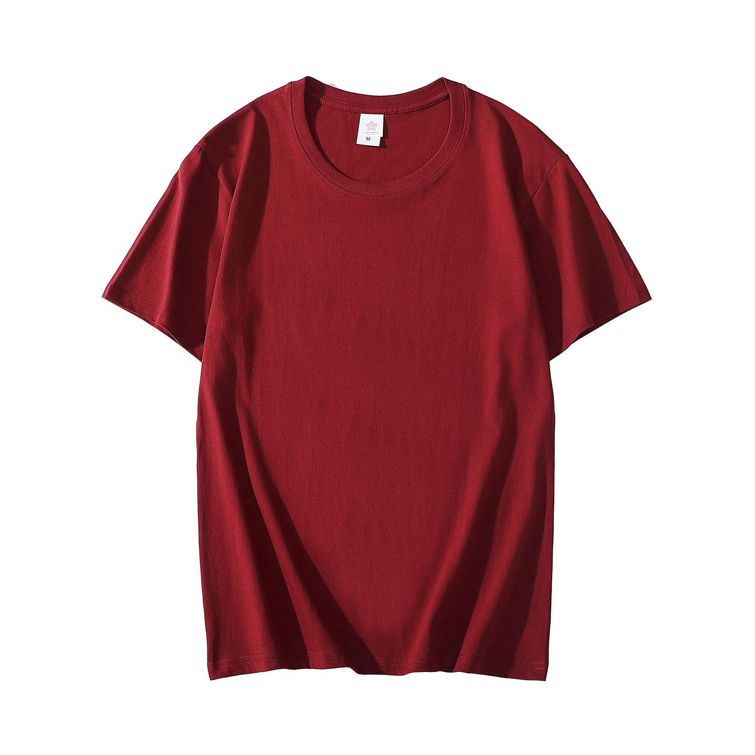 Men's Cotton Solid Color Short Sleeved T-Shirt