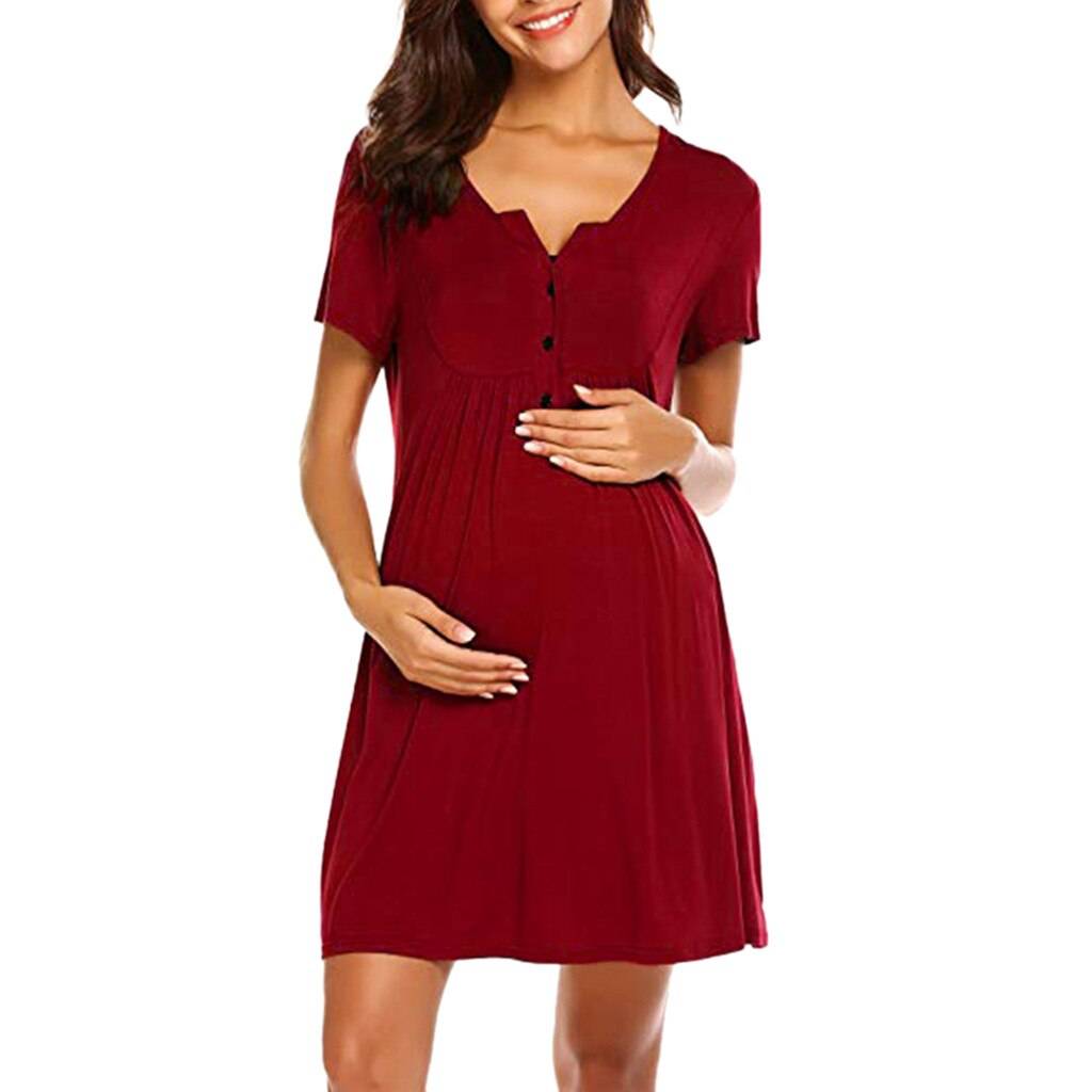 Loose Maternity Dress Clothing & Apparel Mother & Kids cb5feb1b7314637725a2e7: Black|Gray|Wine