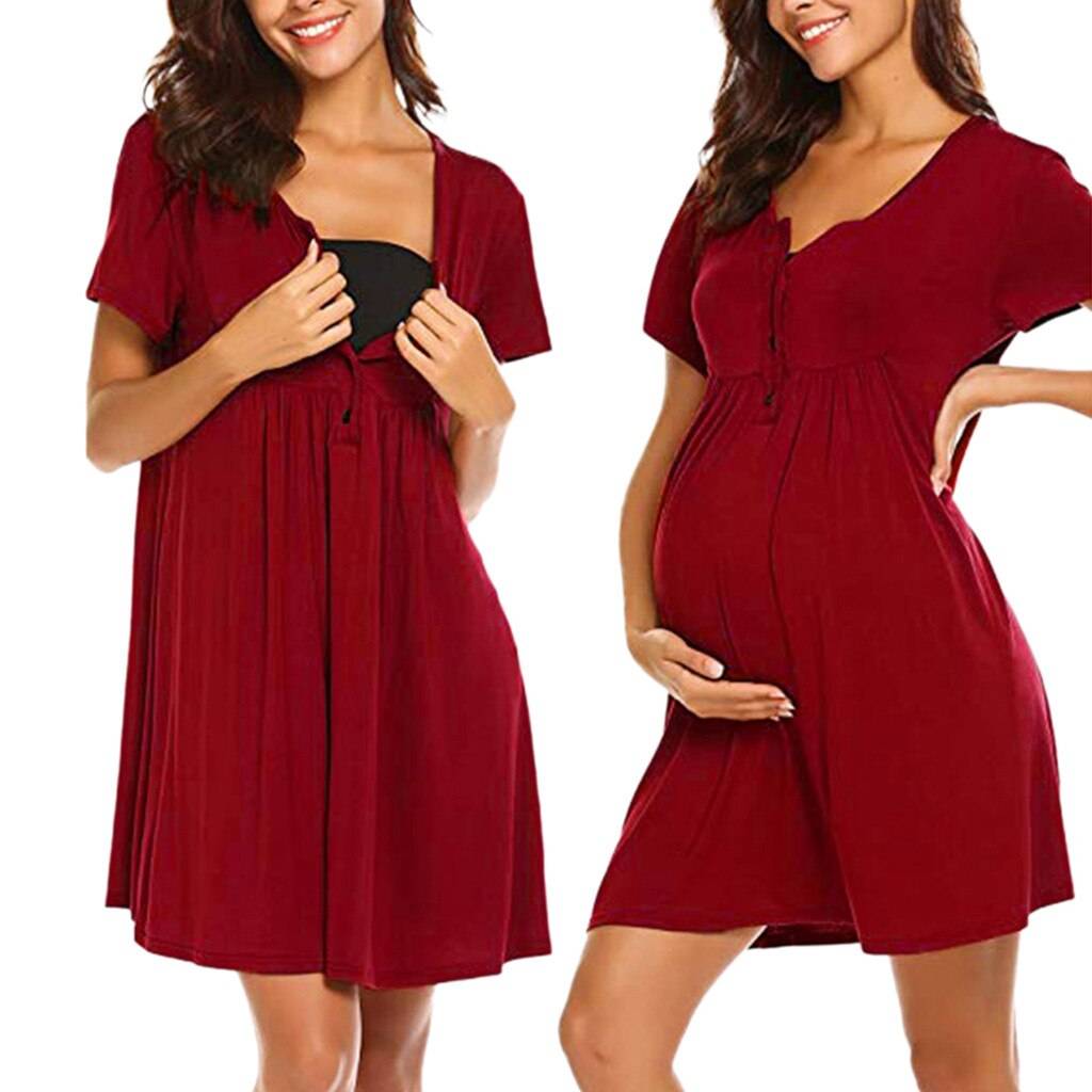 Loose Maternity Dress Clothing & Apparel Mother & Kids cb5feb1b7314637725a2e7: Black|Gray|Wine