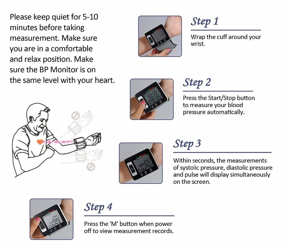 Wrist Blood Presure Meter Monitor with Voice