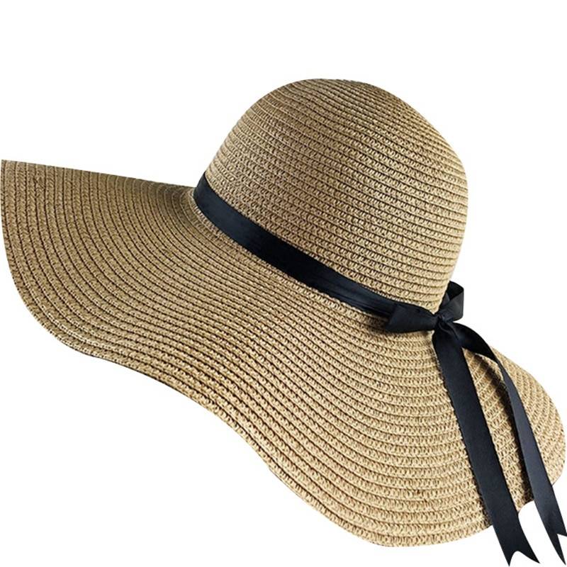 Foldable Wide Brim Straw Hat Accessories Clothing & Apparel Hats cb5feb1b7314637725a2e7: Beige|Black|Blue|Light coffee|Milk white