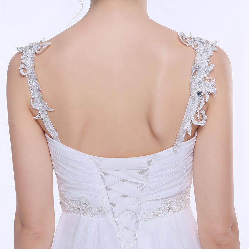 Delicate Chiffon Wedding Dress Bridal Wedding cb5feb1b7314637725a2e7: Ivory|White