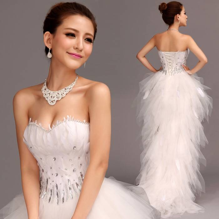 Strapless Front Short Wedding Dress for Women Bridal Wedding cb5feb1b7314637725a2e7: Red|White