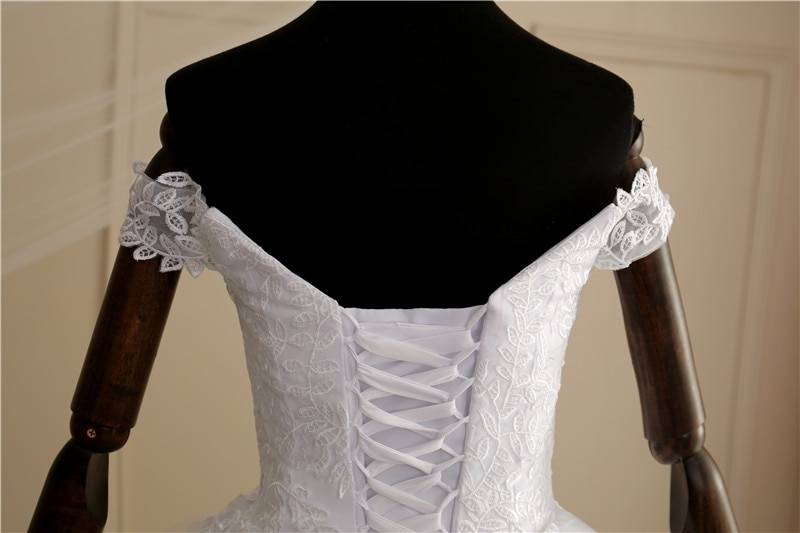 Luxury Off Shoulder Wedding Dress for Women Bridal Wedding cb5feb1b7314637725a2e7: Ivory|White