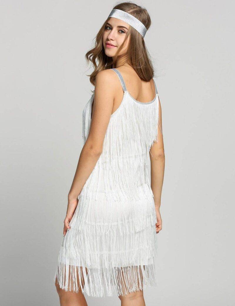 Women’s Flapper Mini Dress with Headband Party Wear Wedding cb5feb1b7314637725a2e7: Black|Grey|White