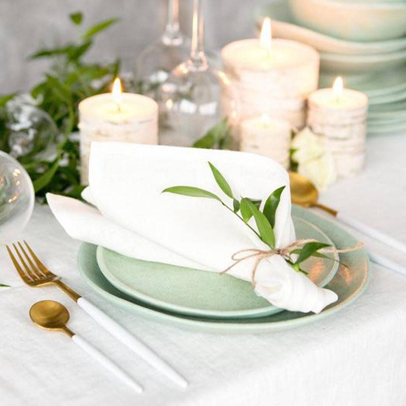 Set of 12 Linen Table Napkins for Wedding Party