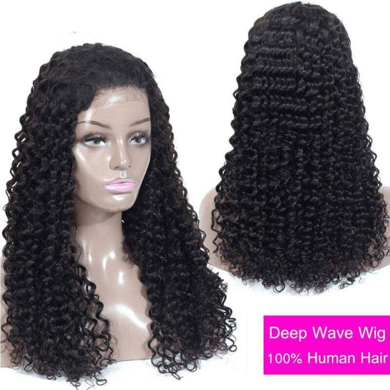 Deep Wave Human Hair Wig Beauty & Wellness Hair Extensions & Wigs cb5feb1b7314637725a2e7: Natural Color