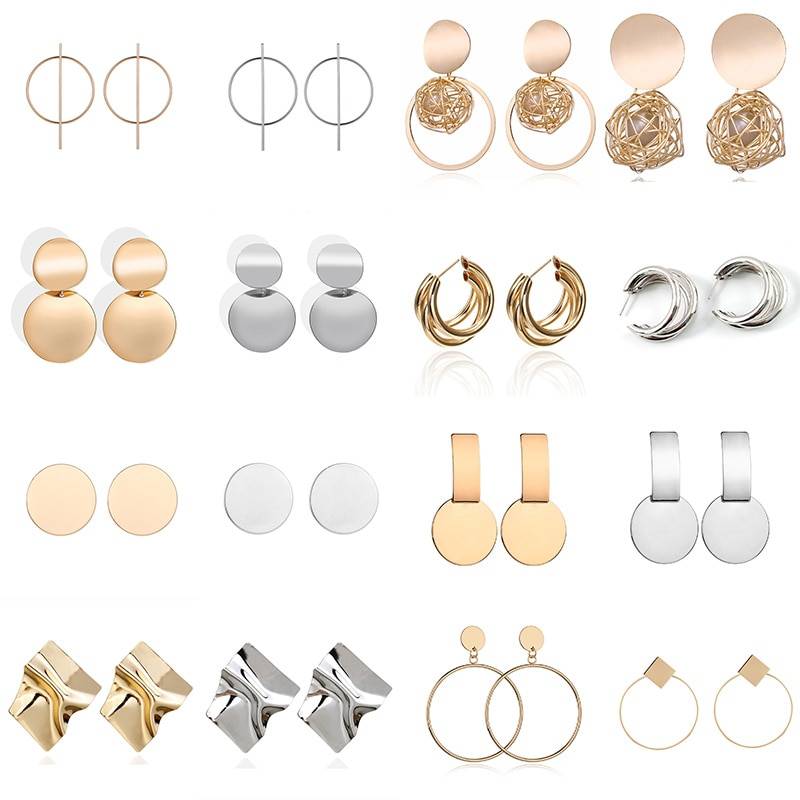Women's Large Geometric Earrings
