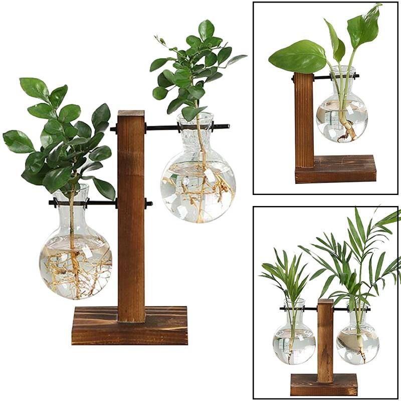Vintage Themed Stand with Glass Single Double Pot Garden Essentials Home & Garden cb5feb1b7314637725a2e7: Type A|Type B|Type C