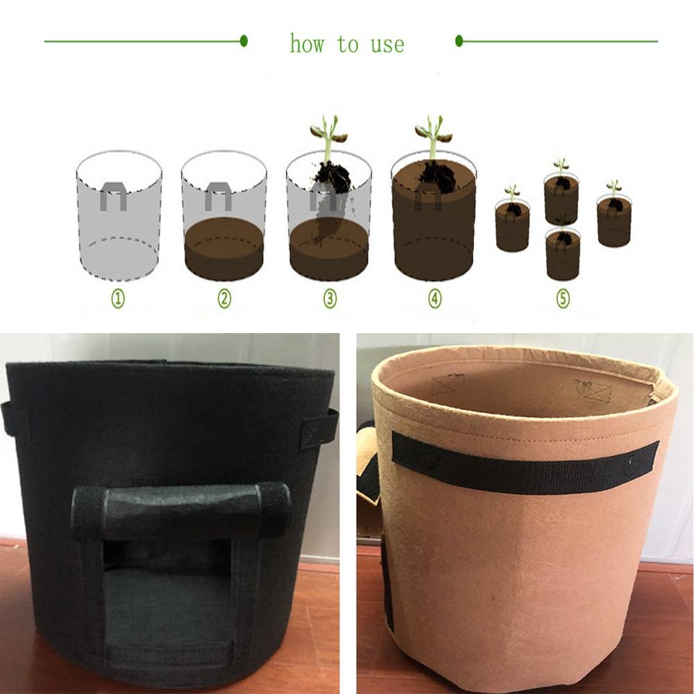 Breathable Plant Growth Bag Garden Essentials Home & Garden cb5feb1b7314637725a2e7: Black 23Dx28H(5gal)|Black 30Dx35H(7gal)|Black 35Dx45H(10gal)|Green 23Dx28H(5gal)|Green 30Dx35H(7gal)|Green 35Dx45H(10gal)|Yellow 23Dx28H(5gal)|Yellow 30Dx35H(7gal)|Yellow35Dx45H(10gal)