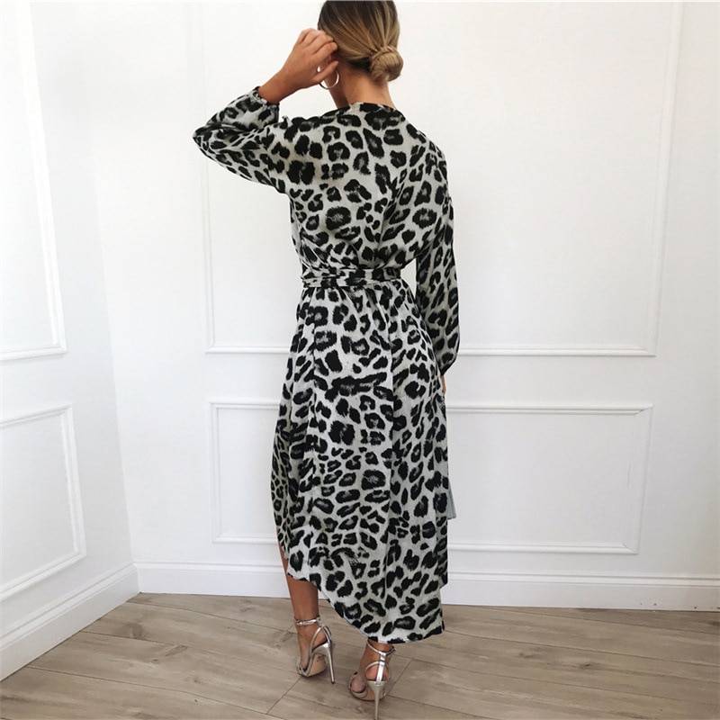 Women's Long Leopard Printed Dress