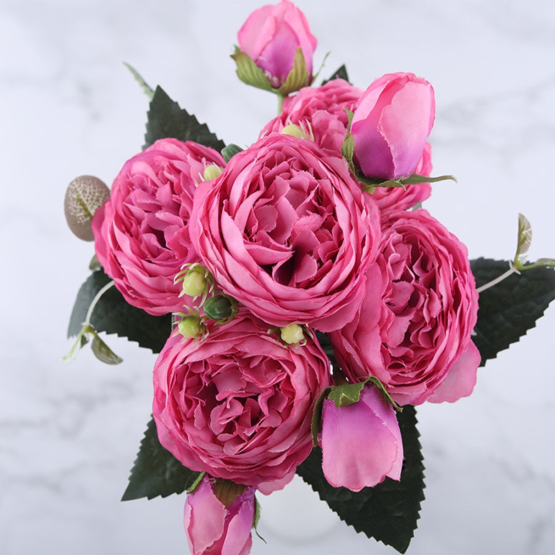 Pink Peony and Rose Home Decor Artificial Flowers Bouquet Decor Home & Garden cb5feb1b7314637725a2e7: Big Red|Black|Blue|Light Purple|Pink|Pink Champagne|Pink Red|Purple|Red|White|White Green|Yellow