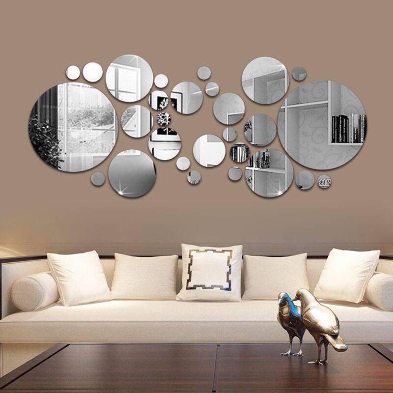 Decorative Round Mirror Wall Stickers Set Decor Home & Garden a1fa27779242b4902f7ae3: Black 24 pcs|Black 26 pcs|Blue 24 pcs|Gold 24 pcs|Gold 26 pcs|Red 24 pcs|Silver 24 pcs|Silver 26 pcs