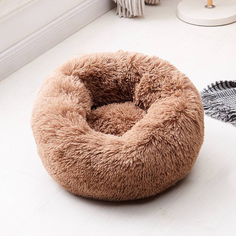 Pet’s Round Shaped Fluffy Bed Accessories Pet Products cb5feb1b7314637725a2e7: Beige|Beige yellow|Blue|Dark coffee|Gray|Light coffee|Light Grey|Pink|Purple|Red|Rose|White