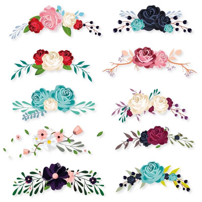 Flower Decorative Cloth Patches Embroidery Handicrafts 209802fb858e2c83205027: 10 Pcs