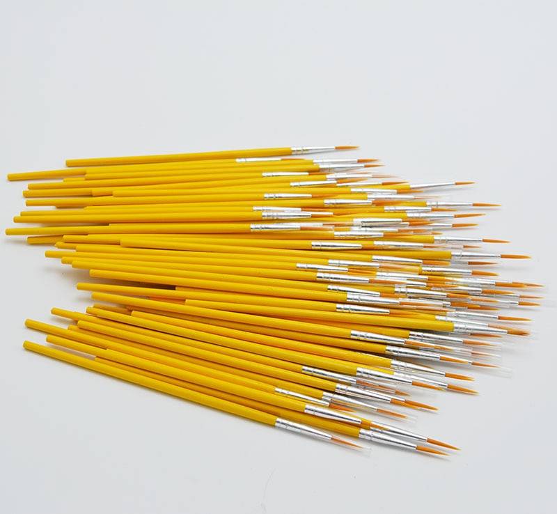 Yellow Design Hook Line Brush 10 Pcs Set
